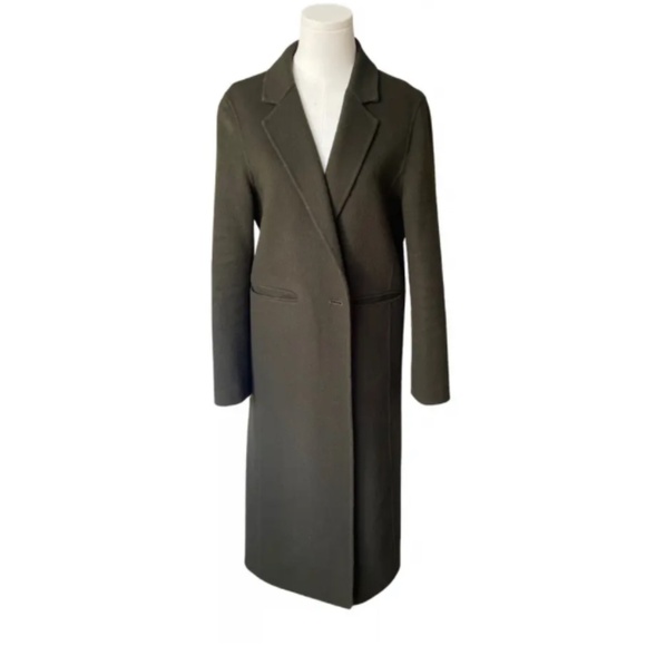 Maje long olive coat Size 36 Slim fit - Picture 2 of 4